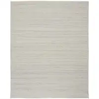 Photo of Ivory And Gray Wool Hand Woven Stain Resistant Area Rug