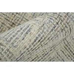 Photo of Ivory And Gray Wool Plaid Tufted Handmade Stain Resistant Area Rug