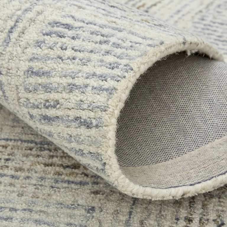 Ivory And Gray Wool Plaid Tufted Handmade Stain Resistant Area Rug Photo 5
