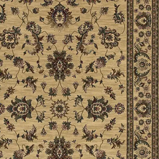 Ivory And Green Oriental Area Rug Photo 3