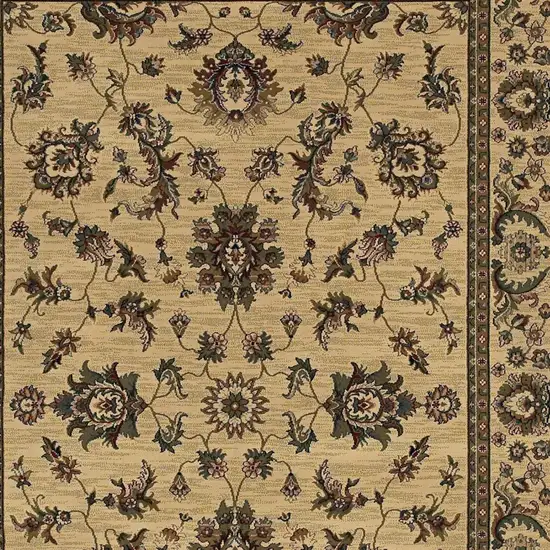 Ivory And Green Oriental Area Rug Photo 3
