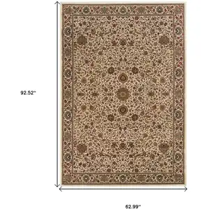 Photo of Ivory And Green Oriental Area Rug