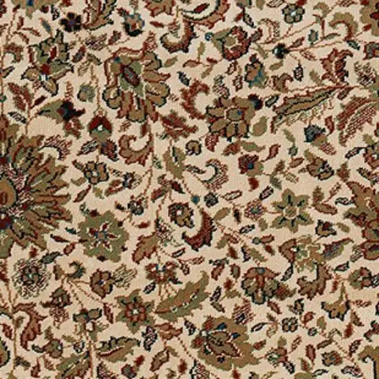 Ivory And Green Oriental Area Rug Photo 4