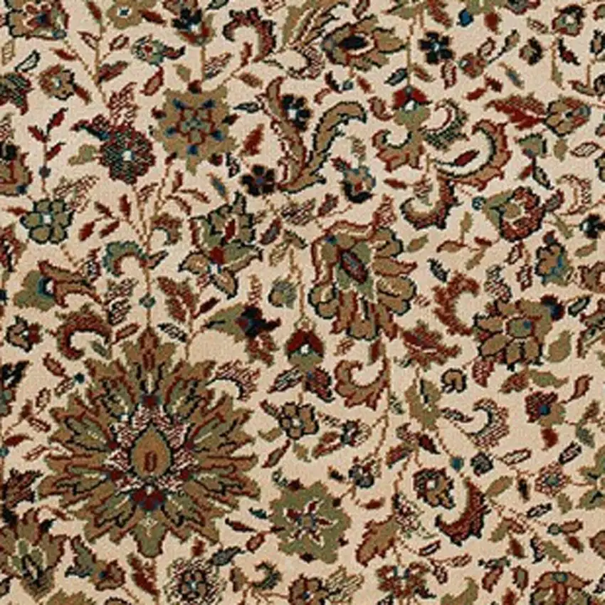 Ivory And Green Oriental Area Rug Photo 4