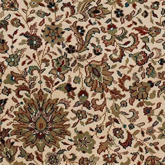 Ivory And Green Oriental Area Rug Photo 4