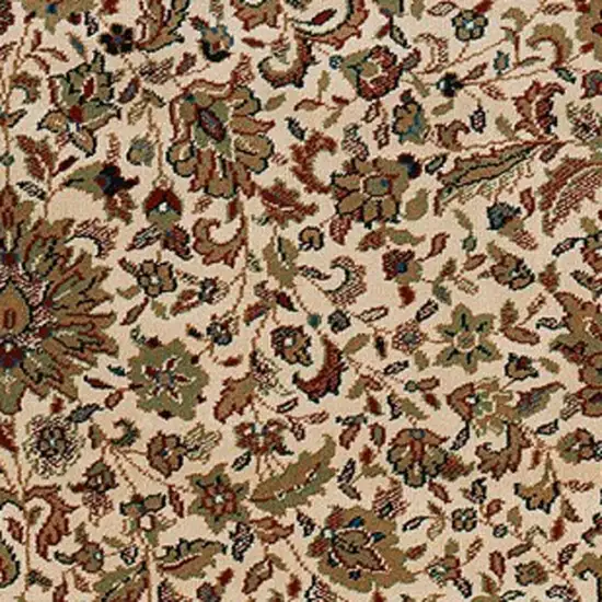 Ivory And Green Oriental Area Rug Photo 4