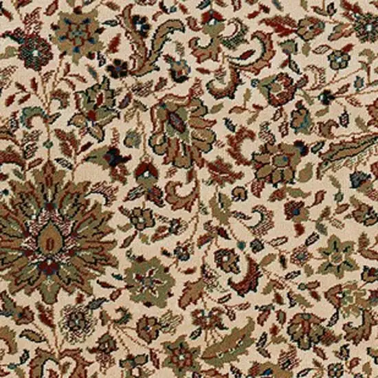 Ivory And Green Oriental Area Rug Photo 4