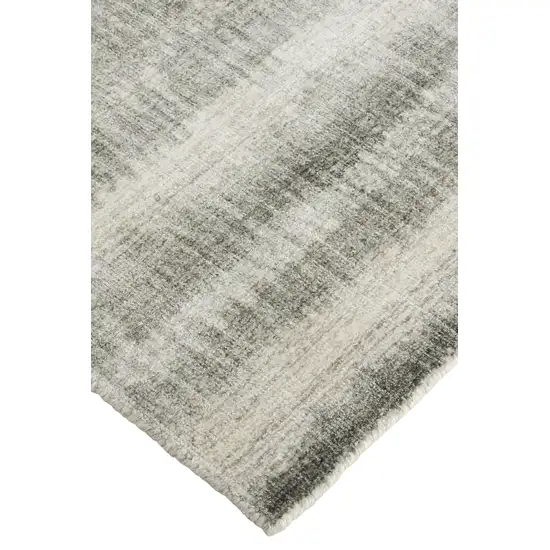 Ivory And Green Striped Hand Woven Area Rug Photo 4