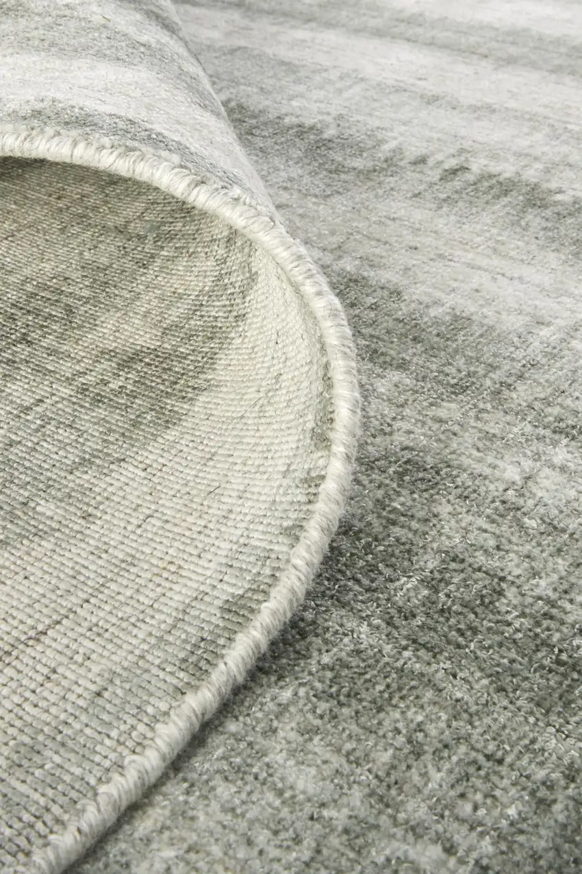 Ivory And Green Striped Hand Woven Area Rug Photo 5