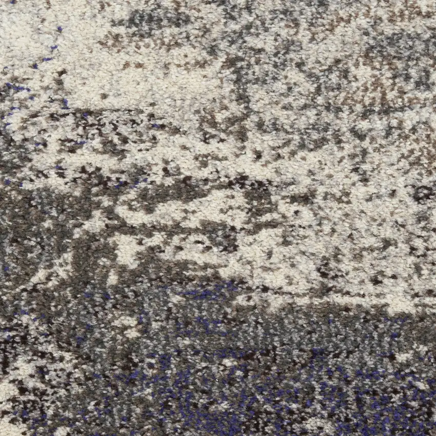 Ivory And Grey Abstract Power Loom Non Skid Area Rug Photo 2