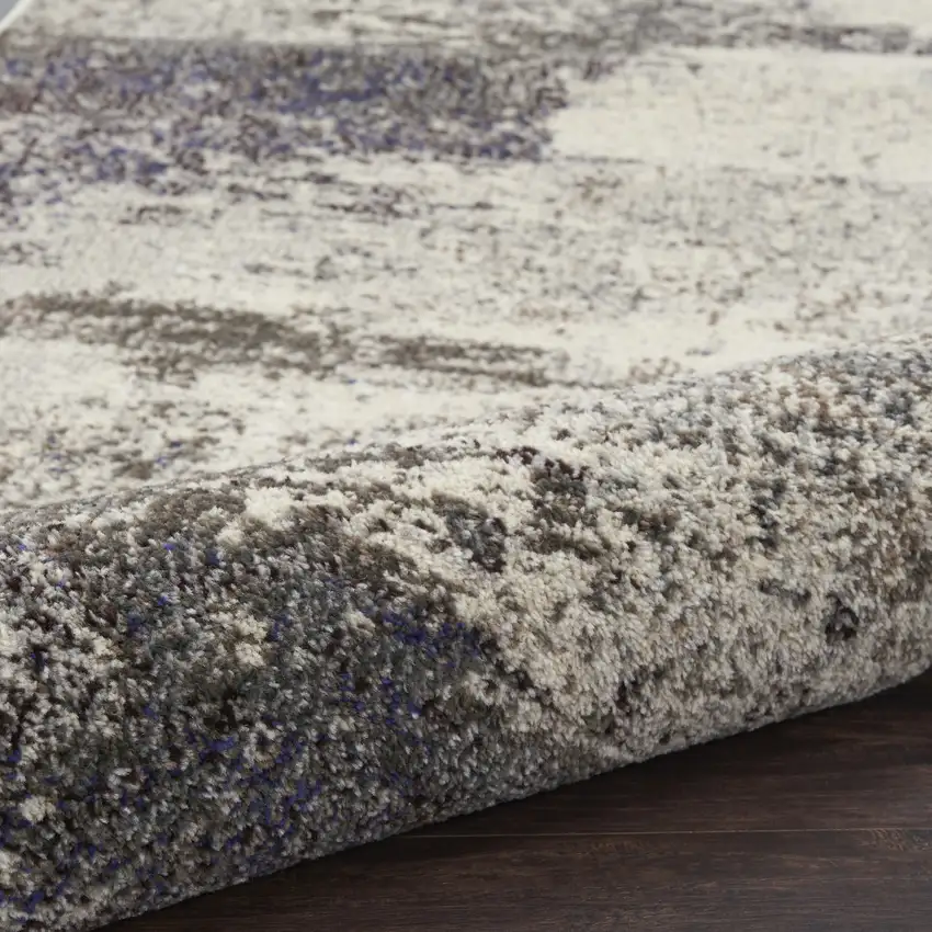 Ivory And Grey Abstract Power Loom Non Skid Area Rug Photo 8