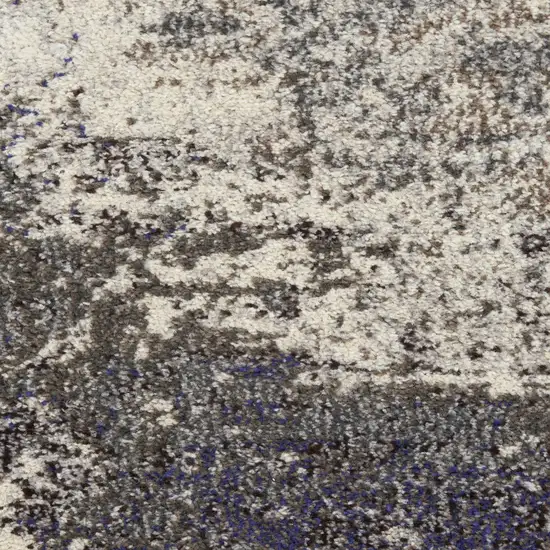 Ivory And Grey Abstract Power Loom Non Skid Area Rug Photo 4