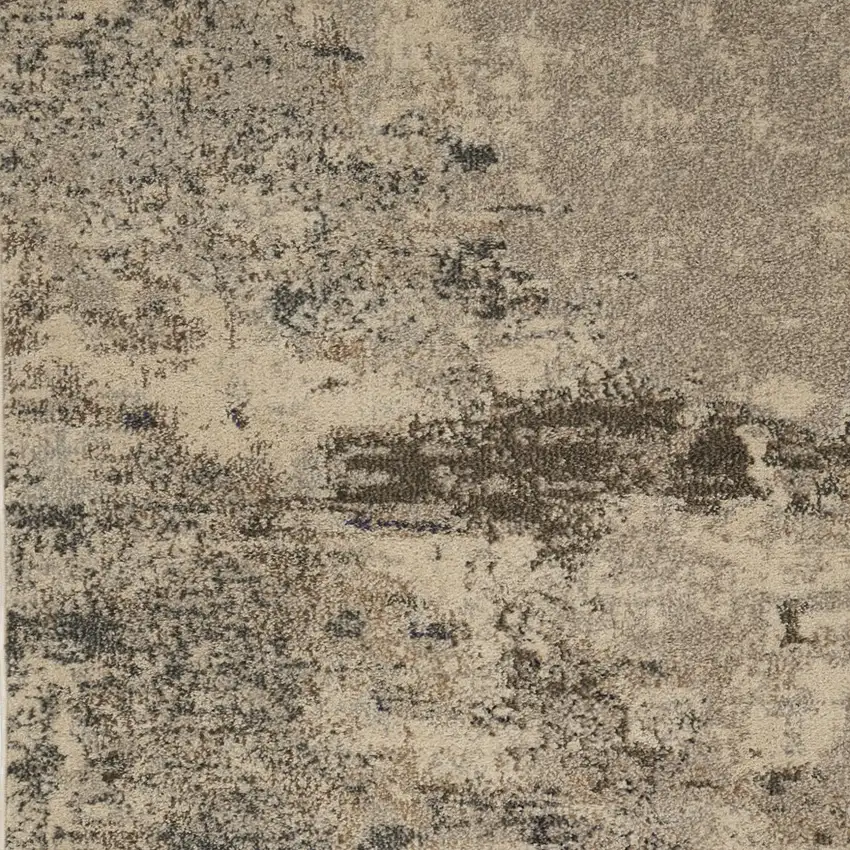 Ivory And Grey Abstract Power Loom Non Skid Area Rug Photo 4