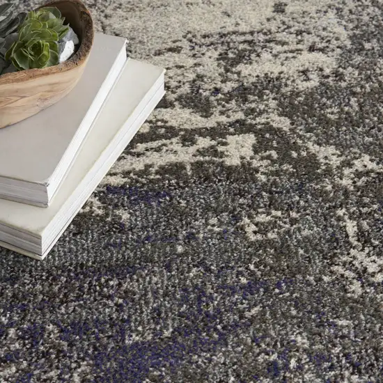 Ivory And Grey Abstract Power Loom Non Skid Area Rug Photo 8