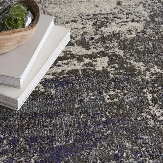 Ivory And Grey Abstract Power Loom Non Skid Area Rug Photo 8