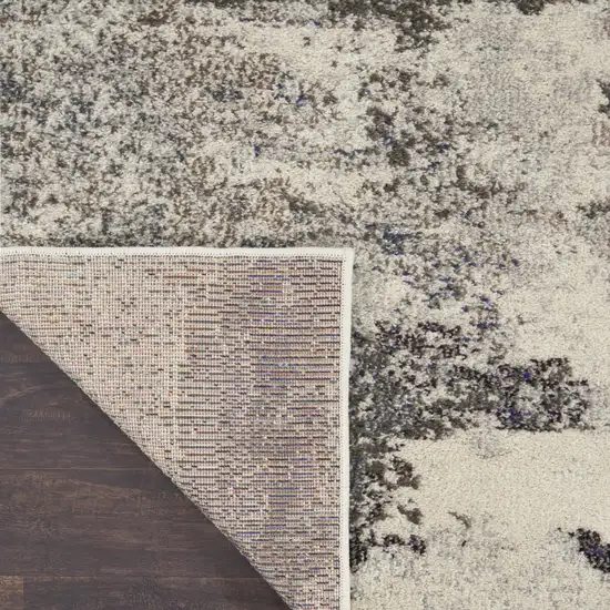 2' X 6' Ivory And Grey Abstract Power Loom Non Skid Runner Rug Photo 9