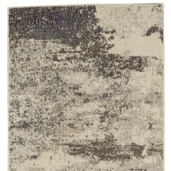 2' X 6' Ivory And Grey Abstract Power Loom Non Skid Runner Rug Photo 4