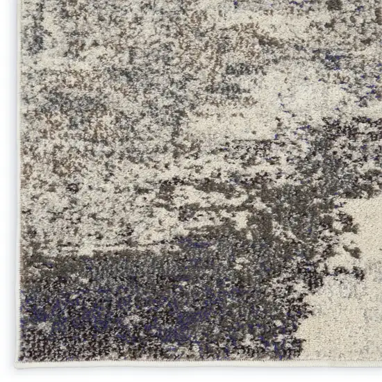 2' X 8' Ivory And Grey Abstract Power Loom Non Skid Runner Rug Photo 9