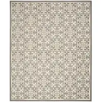 Photo of Ivory And Grey Fleur De Lis Stain Resistant Non Skid Area Rug