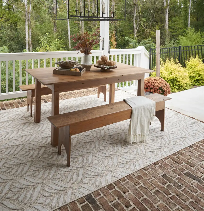 Ivory And Grey Floral Stain Resistant Non Skid Area Rug Photo 9