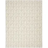 Photo of Ivory And Grey Floral Stain Resistant Non Skid Area Rug