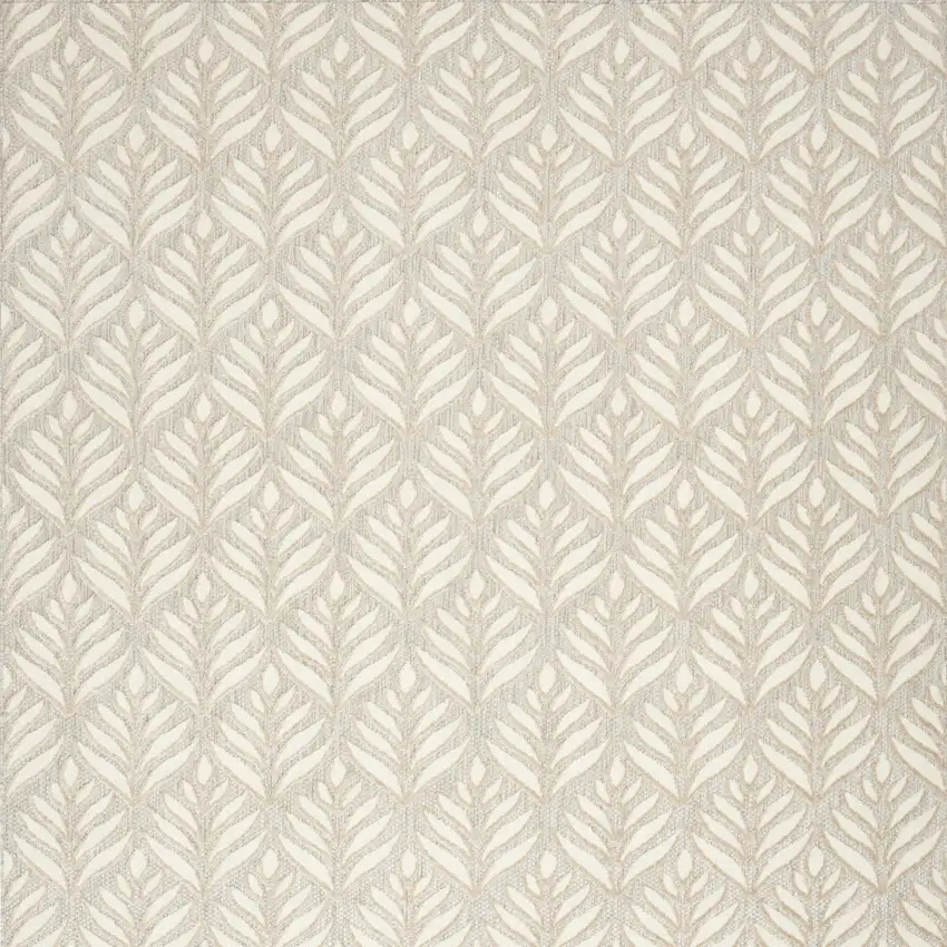 Ivory And Grey Floral Stain Resistant Non Skid Area Rug Photo 4