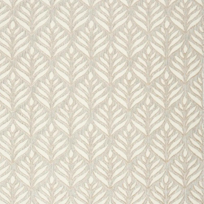 Ivory And Grey Floral Stain Resistant Non Skid Area Rug Photo 3