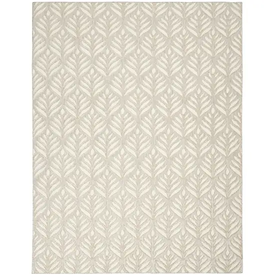 Ivory And Grey Floral Stain Resistant Non Skid Area Rug Photo 2
