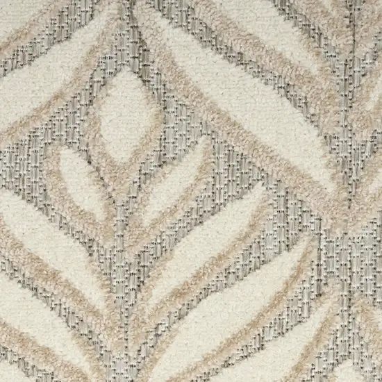 Ivory And Grey Floral Stain Resistant Non Skid Area Rug Photo 9