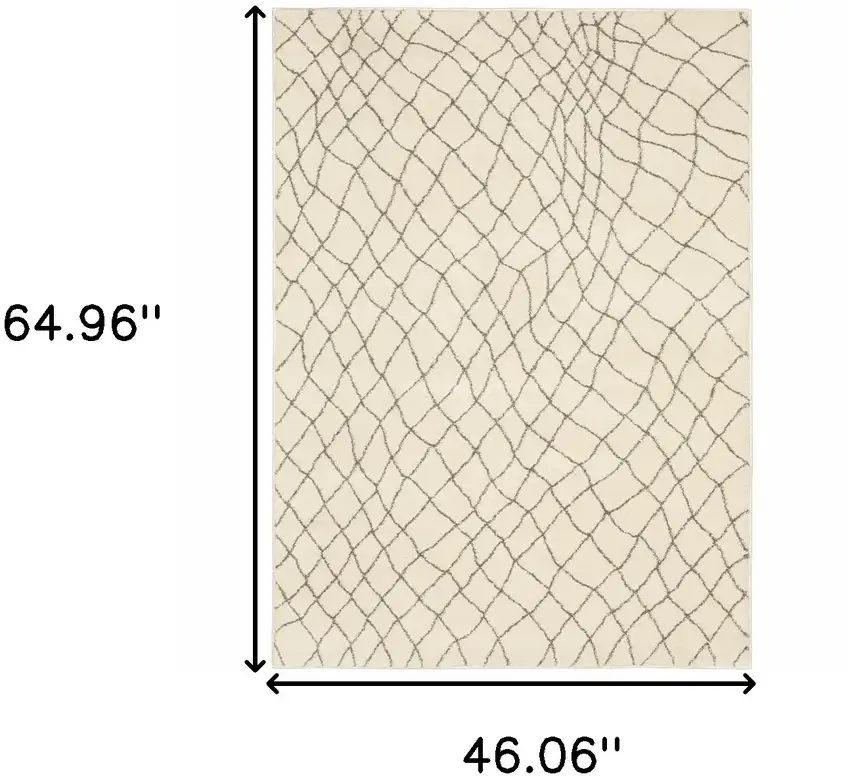 Ivory And Grey Geometric Power Loom Stain Resistant Area Rug Photo 10