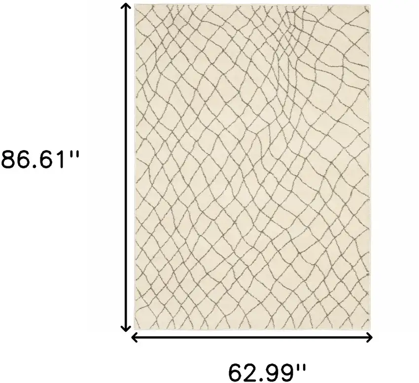 Ivory And Grey Geometric Power Loom Stain Resistant Area Rug Photo 3