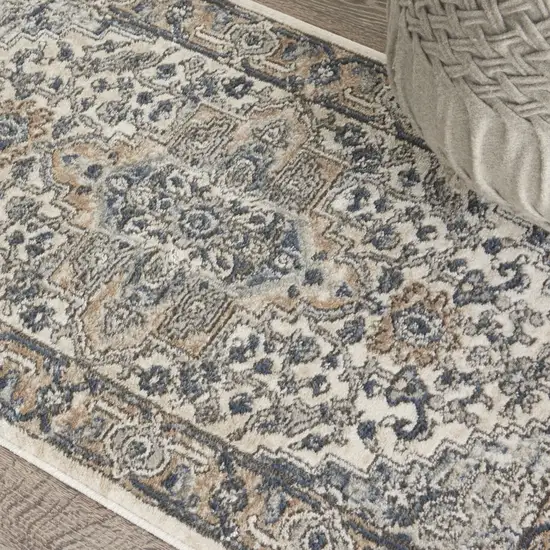 Ivory And Grey Oriental Non Skid Area Rug Photo 8