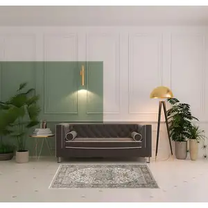 Photo of Ivory And Grey Oriental Power Loom Non Skid Area Rug