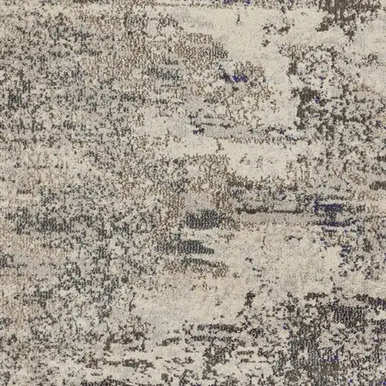 8' X 8' Ivory And Grey Round Abstract Power Loom Non Skid Area Rug Photo 2