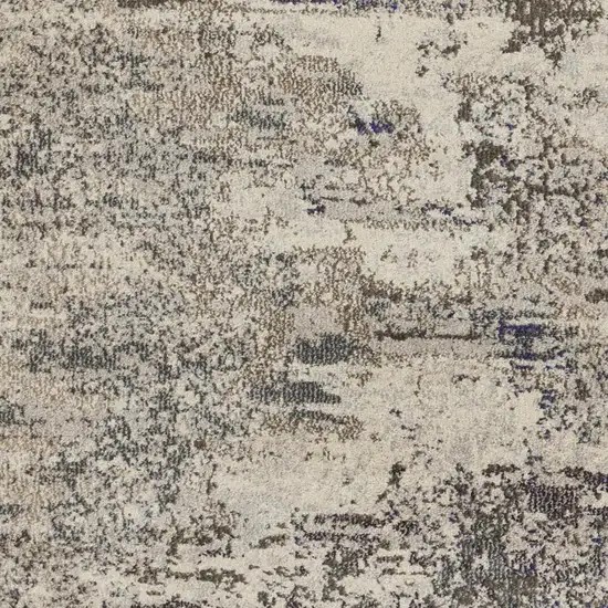 4' X 4' Ivory And Grey Round Abstract Power Loom Non Skid Area Rug Photo 2