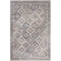Photo of Ivory And Latte Medallion Distressed Washable Area Rug