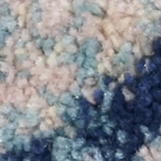 Ivory And Light Blue Floral Medallion Distressed Area Rug Photo 4