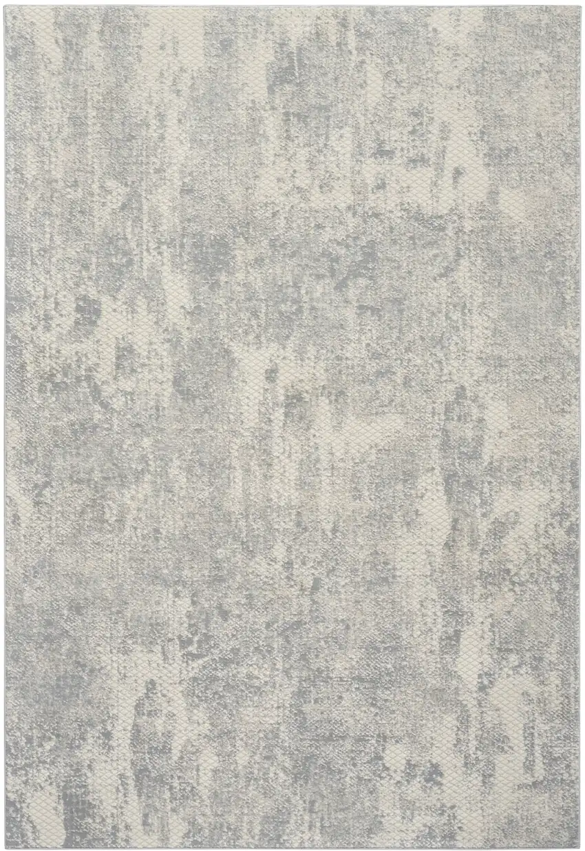 Ivory And Light Gray Abstract Area Rug Photo 8