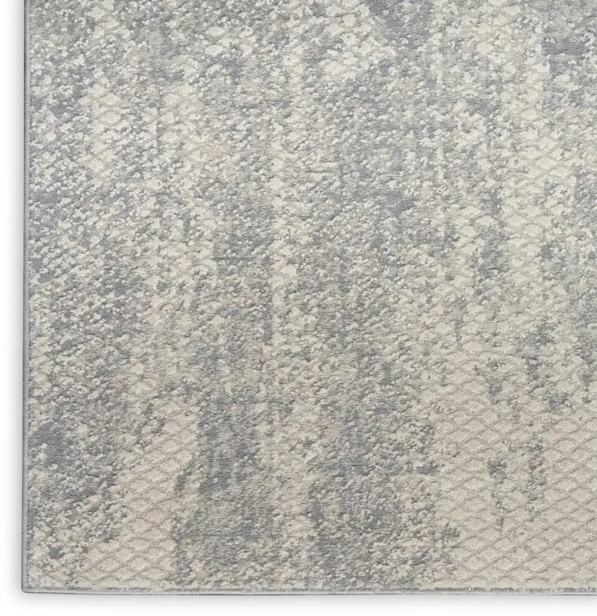 Ivory And Light Gray Abstract Area Rug Photo 9