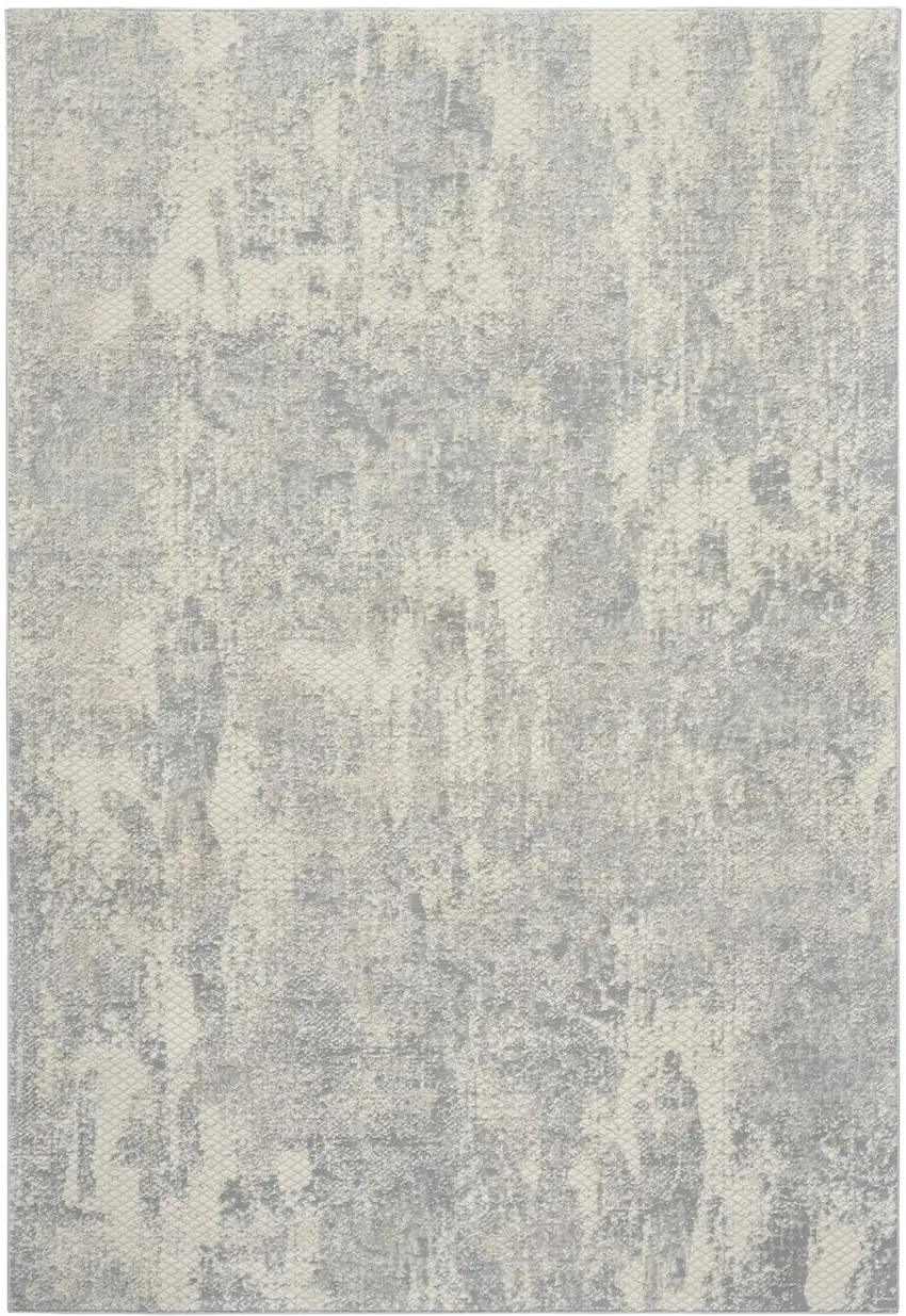 Ivory And Light Gray Abstract Area Rug Photo 2