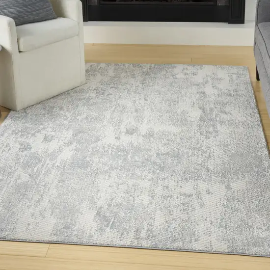 Ivory And Light Gray Abstract Area Rug Photo 5