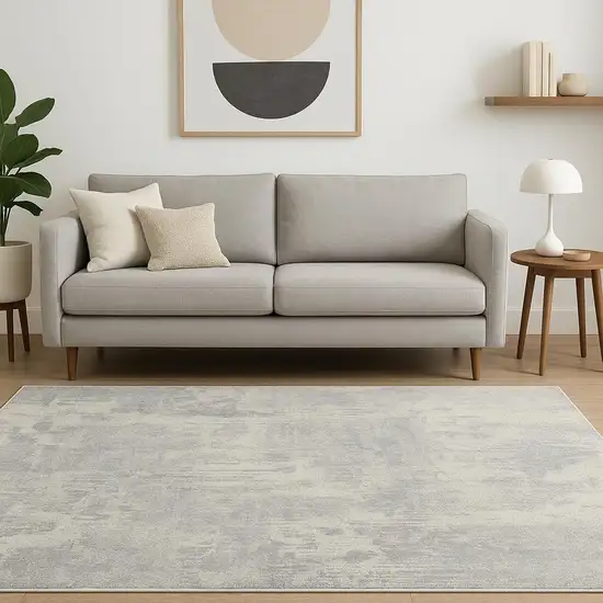 Ivory And Light Gray Abstract Area Rug Photo 1