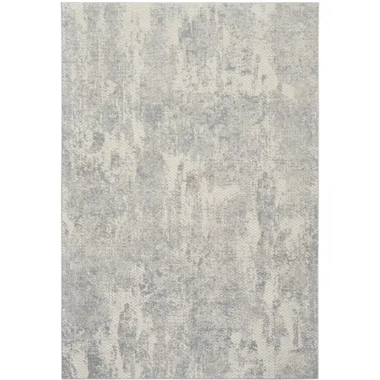 Ivory And Light Gray Abstract Area Rug Photo 7