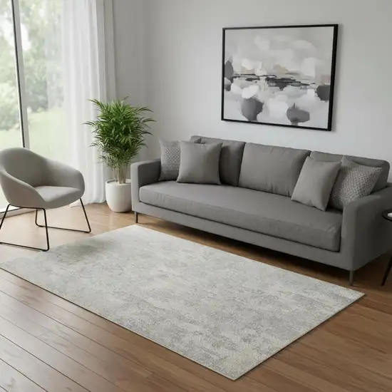 Ivory And Light Gray Abstract Area Rug Photo 1