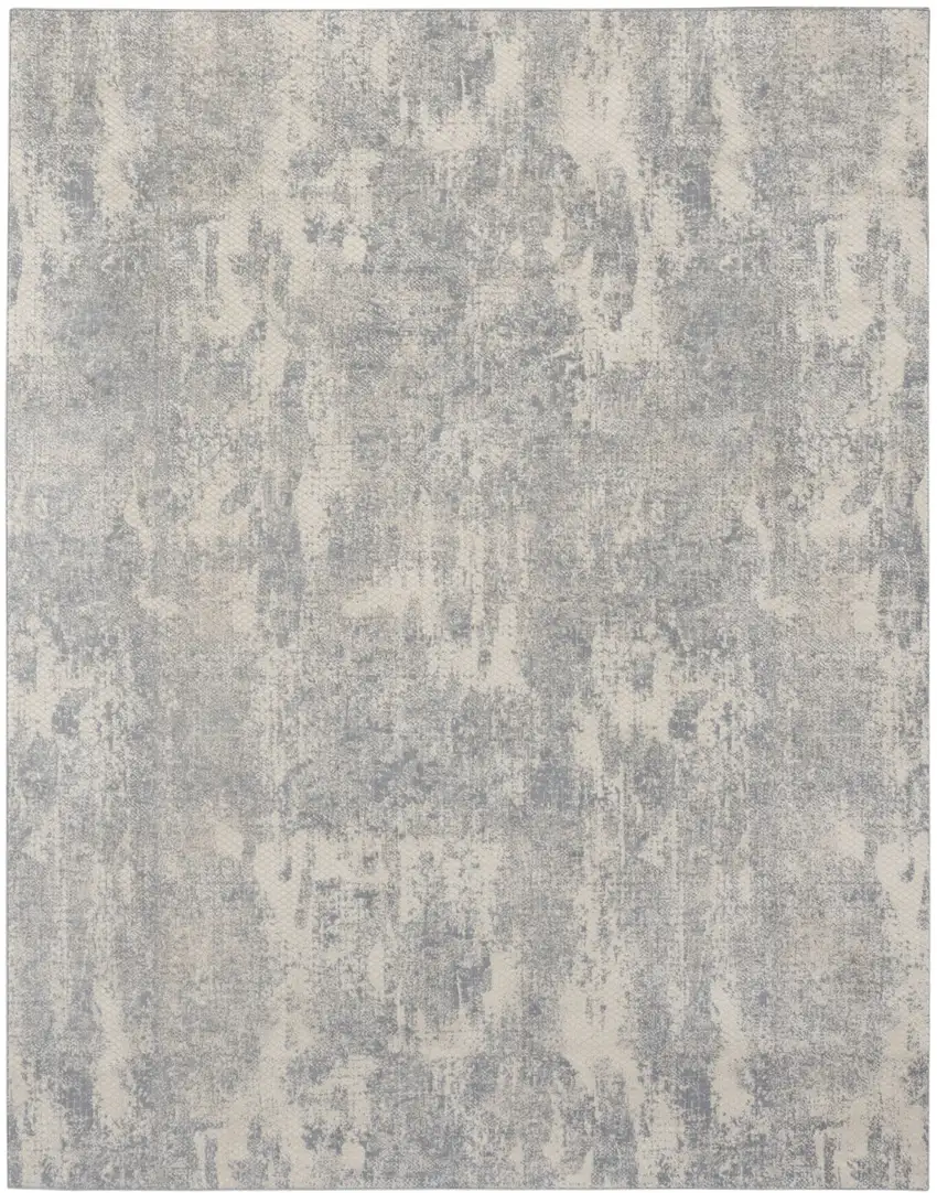 Ivory And Light Gray Abstract Area Rug Photo 8