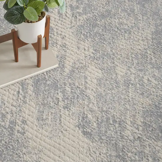 Ivory And Light Gray Abstract Area Rug Photo 6