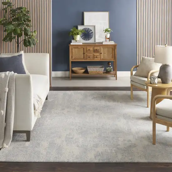 Ivory And Light Gray Abstract Area Rug Photo 7