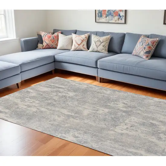 Ivory And Light Gray Abstract Area Rug Photo 1