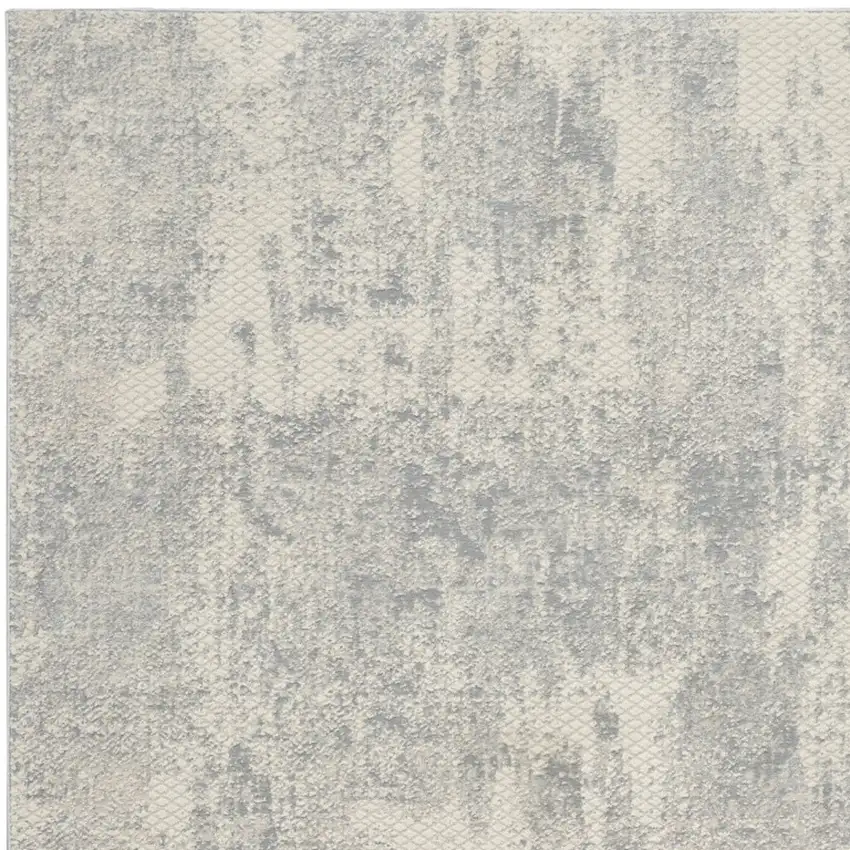 Ivory And Light Gray Abstract Area Rug Photo 8