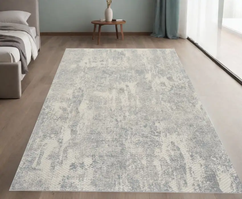 Ivory And Light Gray Abstract Area Rug Photo 1